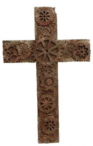 RSD-125: Montana West ® 15" X 10" Industrial cross with cogs and gears Primary Showman Saddles and Tack