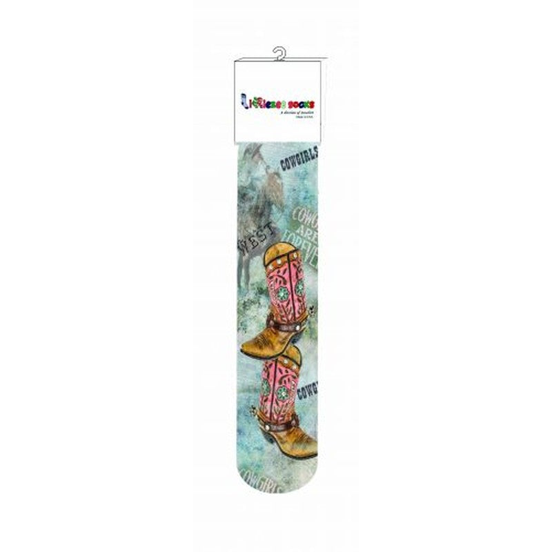 S6459: "Cowgirl Boots" Socks Primary Showman Saddles and Tack