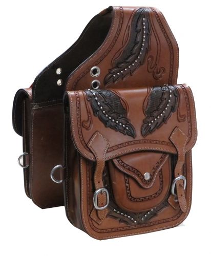 SB-60: Showman ® Tooled leather saddle bag Saddle Bag Showman