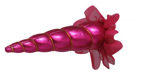 SP2017-002A: 6" Metallic pink clip-on unicorn horn with gold lacing Unicorn Horn Showman Saddles and Tack