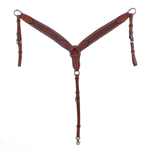 ST-118: Showman ® Argentina cow leather basket tooled breastcollar Breast Collar Showman