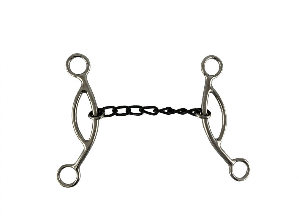 Showman 5" Stainless Steel Sweet Iron Mouth Chain with Sliding Gag Bits Shiloh