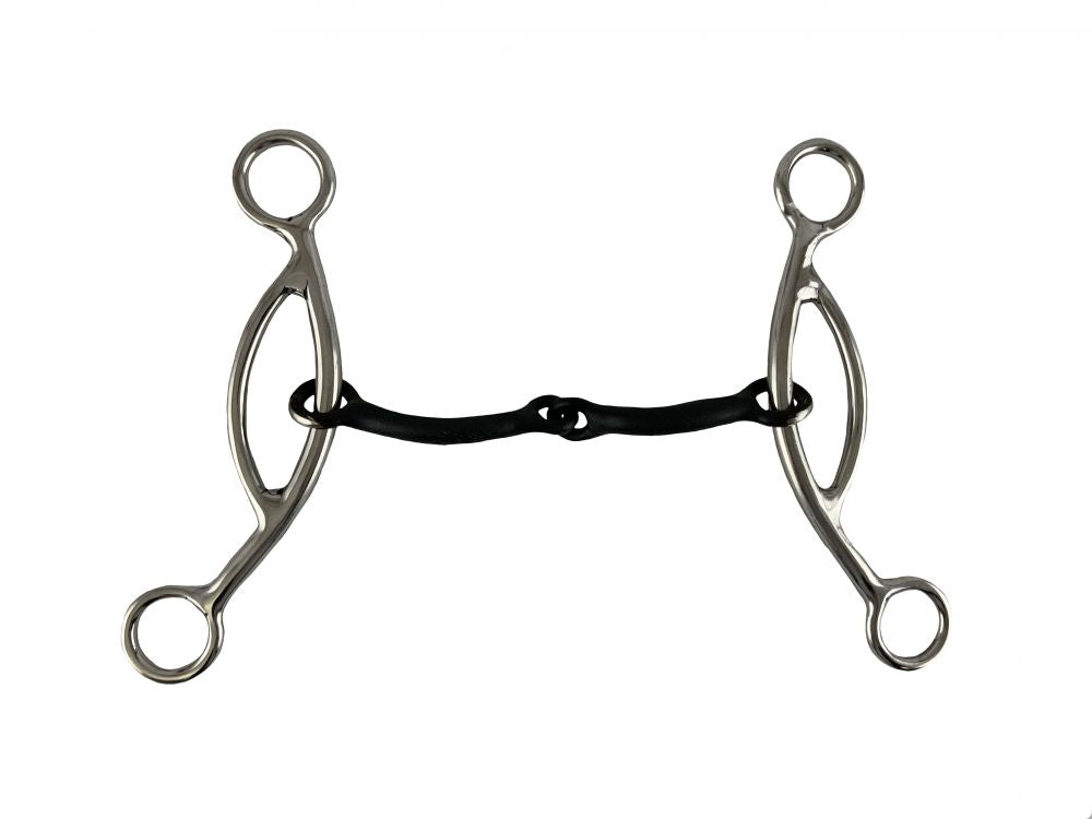 Showman ® 5" Stainless Steel Sweet Iron Broken Mouth with Sliding Gag and 6" Cheek Default Shiloh