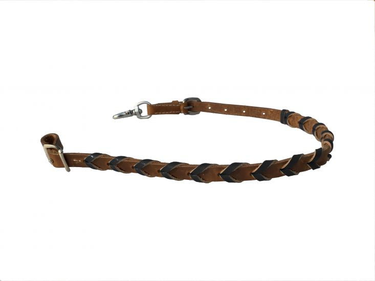 Showman ® Argentina Cow Leather wither strap with Color Braided leather accent Default Shiloh