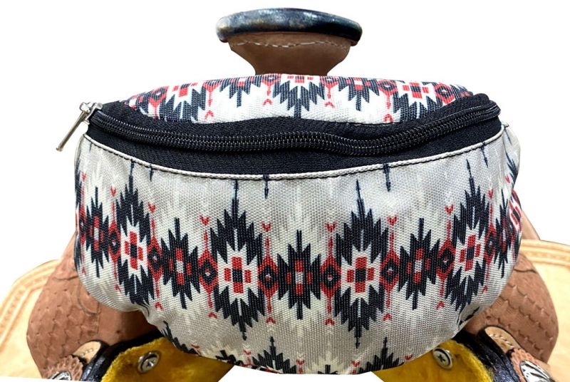 Showman ® Aztec Print Insulated Nylon Saddle Pouch Default Shiloh