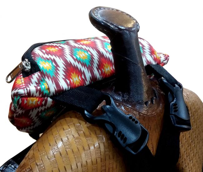 Showman ® Aztec Print Insulated Nylon Saddle Pouch Default Shiloh