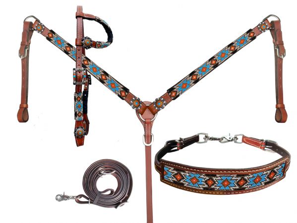 Showman ® Beaded Southwest Design 4 Piece Set Default Shiloh