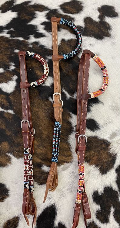 Showman ® Beaded one ear headstall Default Shiloh