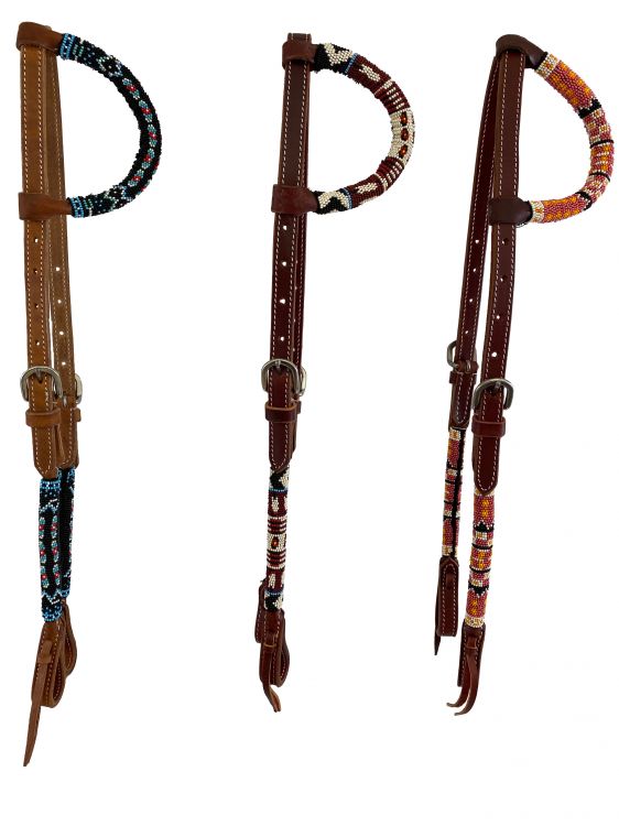 Showman ® Beaded one ear headstall Default Shiloh