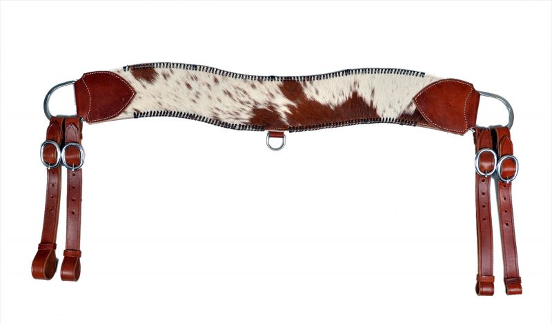 Showman ® Brown and White Hair on Cowhide leather tripping collar Default Shiloh