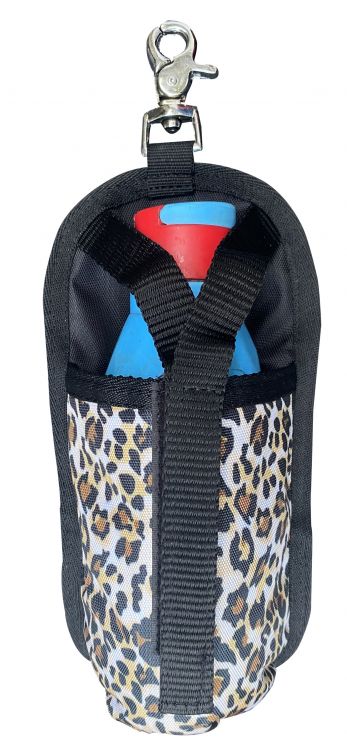 Showman ® Cheetah print nylon bottle holder with scissor snap attachment Default Shiloh