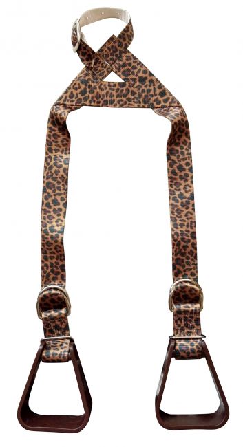 Showman ® Heavy duty nylon adjustable buddy stirrups with a Cheetah print Stirrups Shiloh
