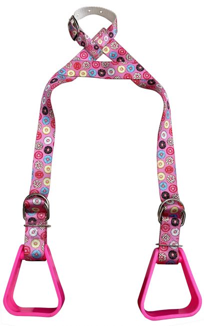 Showman ® Heavy duty nylon adjustable buddy stirrups with a doughnut print Stirrups Shiloh