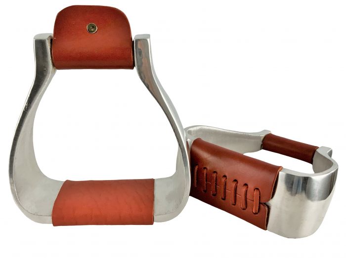 Showman ® Light weight polished aluminum flat bottom stirrups Stirrups Shiloh