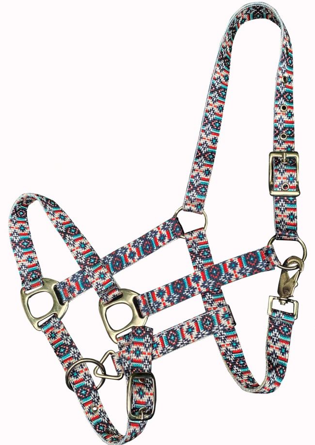 Showman ® Premium Nylon Horse Sized Halter with Southwestern Print Default Shiloh