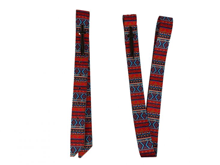 Showman ® Premium Quality Red Aztec Print Nylon tie strap and Off Billet set Default Shiloh