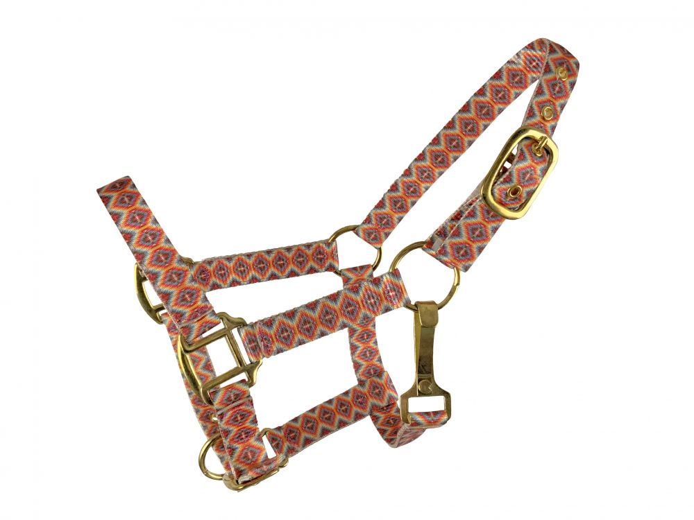 Showman ® Premium nylon Aztec print halter with brass hardware Default Shiloh