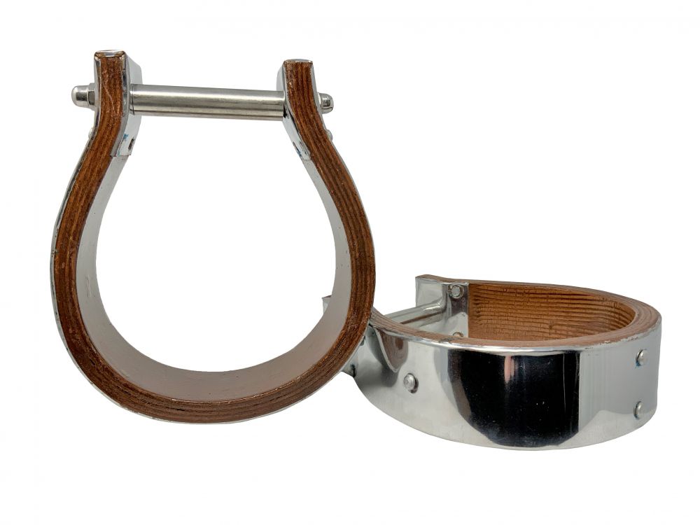 Showman ® SS bound wood stirrups with 2" tread Neck- 3", Height- 7 1/2", Boot width - 4 1/2" Stirrups Shiloh