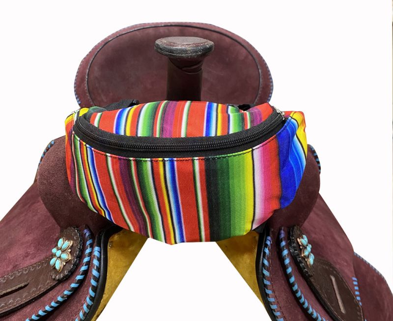 Showman ® Serape Print Insulated Nylon Saddle Pouch Default Shiloh