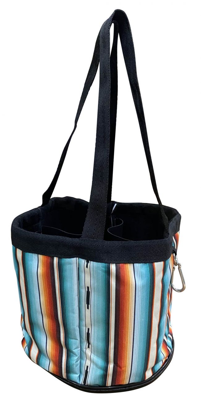 Showman ® Serape printed durable nylon grooming tote with 4 large pockets that fit most size brushes Default Shiloh