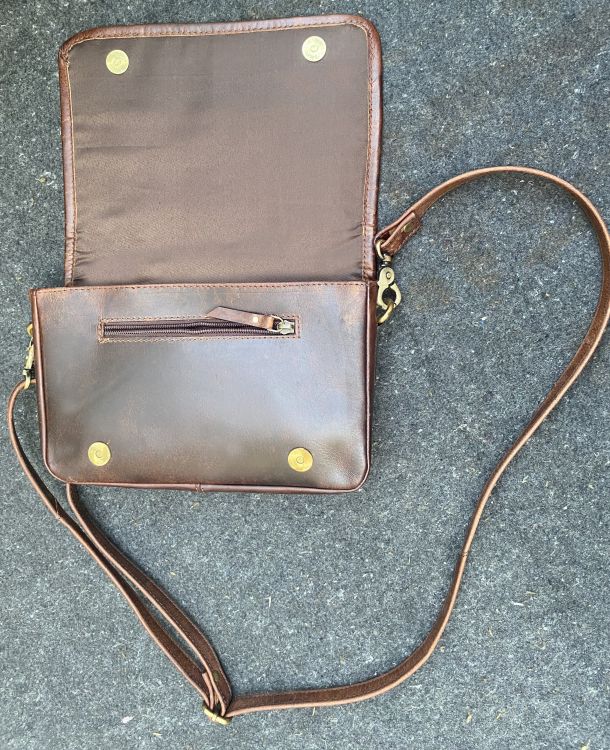 Showman ® Wool Saddle Blanket Leather Crossbody Bag with adjustable crossbody strap Default Shiloh