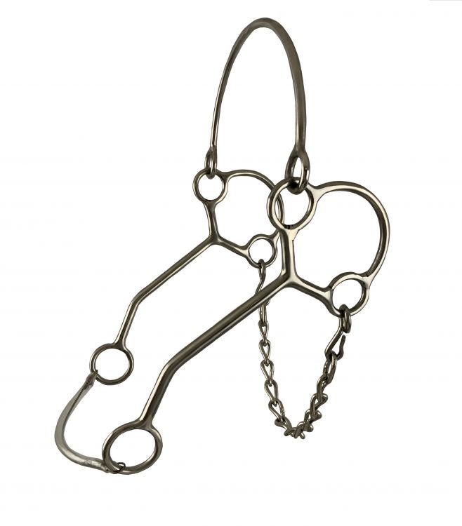 Showman ® stainless steel Hackamore with 8" cheek Bits Shiloh
