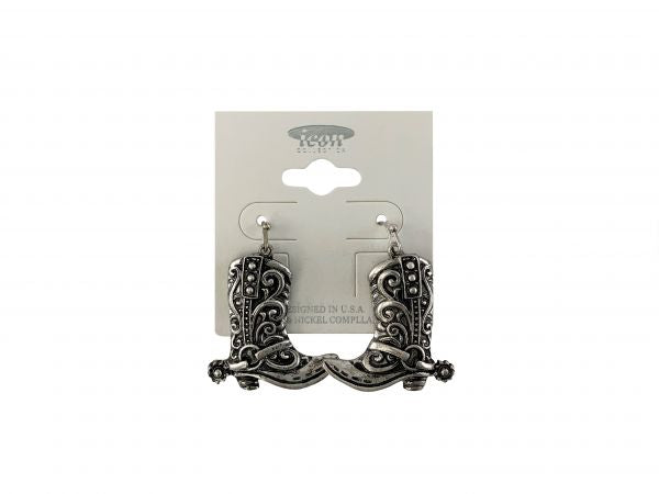 Silver Boot Charm earrings with hook back Default Shiloh