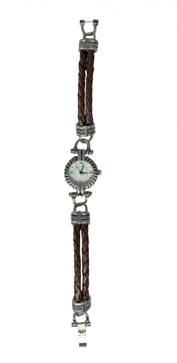 Silver Western Watch with Braided Bands Default Shiloh