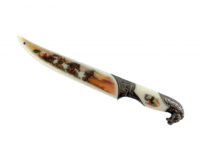 Stainless Steel 13-3/4" Knife with Running Horse scabbard Default Shiloh