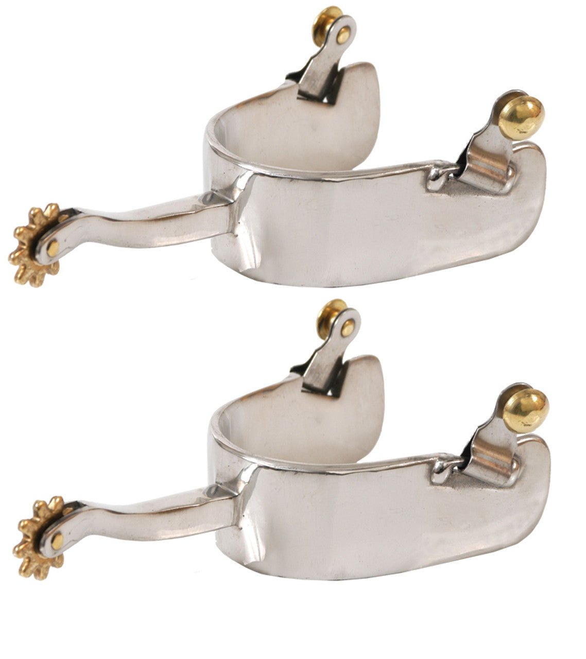 Stainless Steel Equitation Offset Spurs-TexanSaddles.com