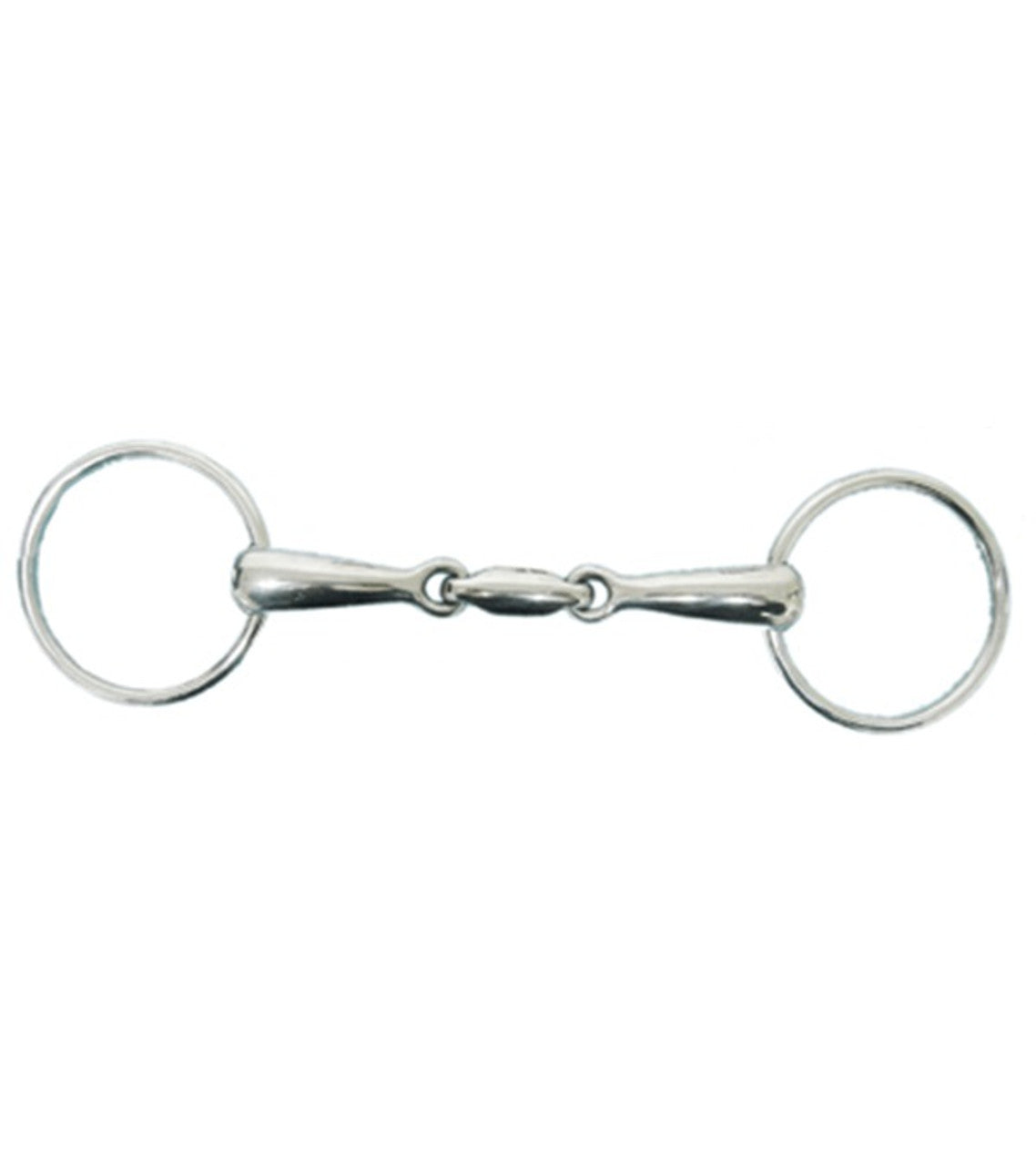 Stainless Steel Horizontal Elliptical Link Loose Ring Snaffle Bit-TexanSaddles.com