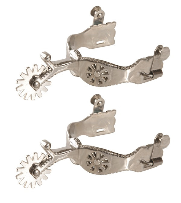 Stainless Steel Mens Show Spurs Western Spurs Texan Saddles