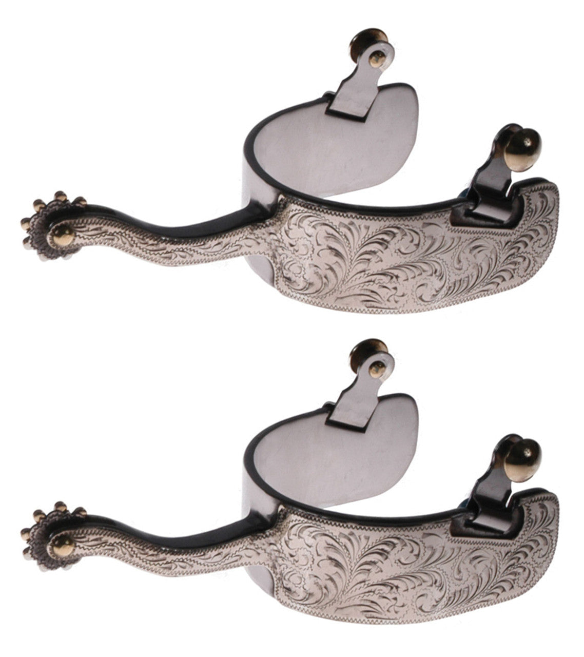 Stainless Steel Offset Show Spurs-TexanSaddles.com