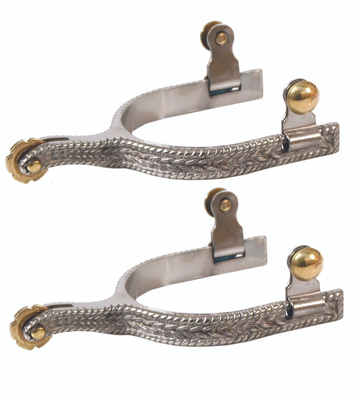 Stainless Steel Rope Design Spurs-TexanSaddles.com