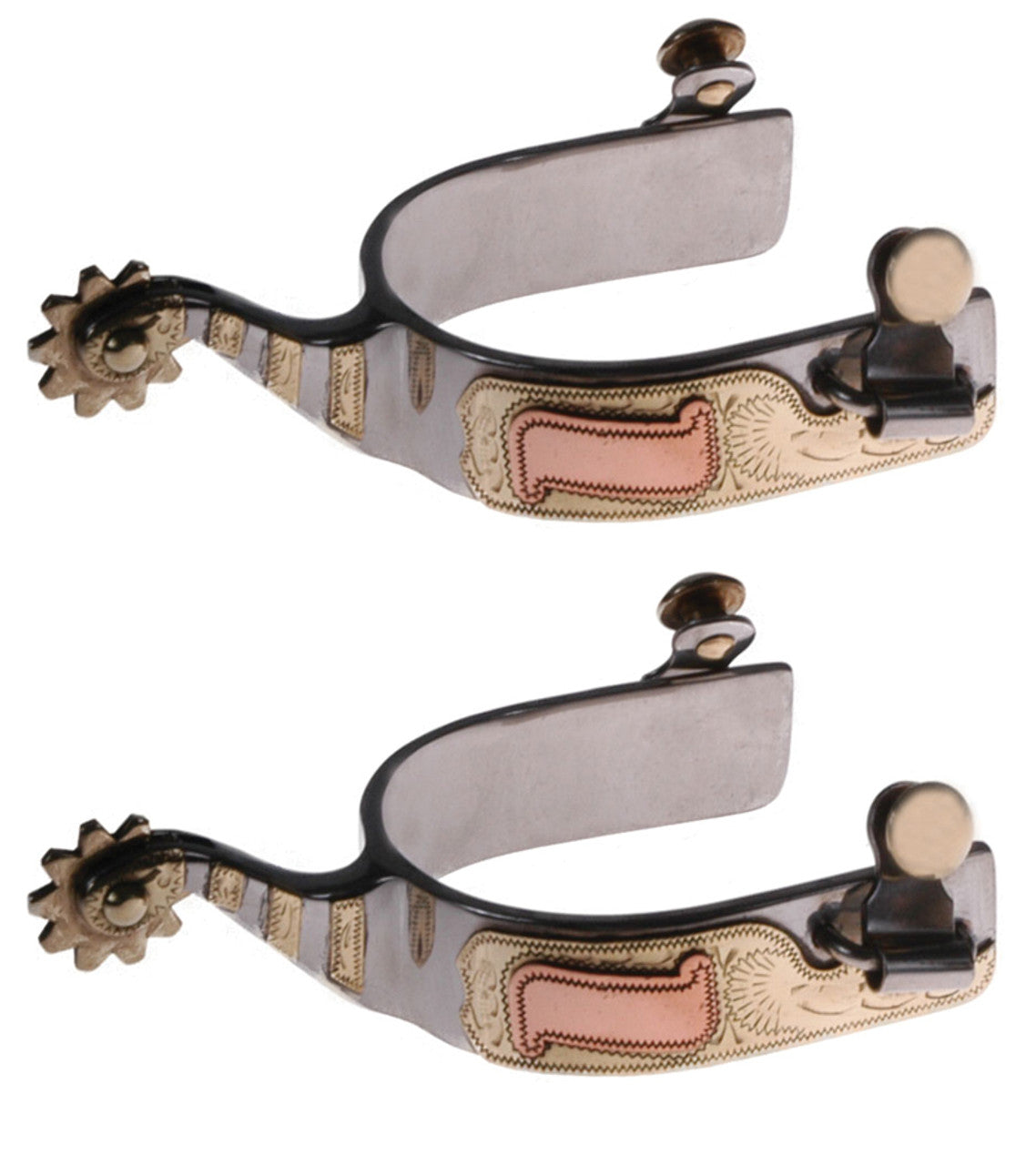 Stainless Steel Roping Spurs 1" Band-TexanSaddles.com