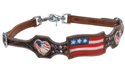 WS-03: Showman® Hand painted American flag wither strap Wither Stap Showman
