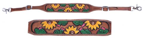 WS-10: Showman® Hand painted sunflower and cactus wither strap Wither Stap Showman