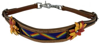WS-32: Showman ® Hand painted 3D flower wither strap with beaded center Primary Showman