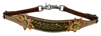 WS-36: Showman ® Hand painted 3D flower wither strap with beaded center Primary Showman
