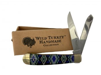 WT-5113: Stainless steel pocket knife with Navajo design handle Primary Showman Saddles and Tack