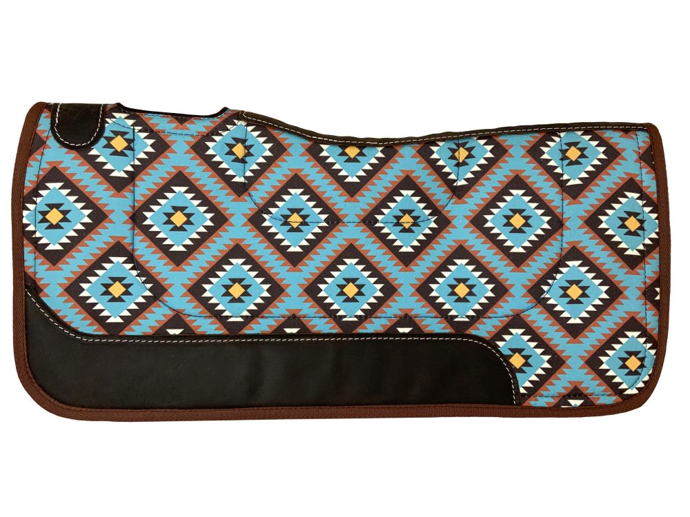 Fleece/Felt Bottom Saddle Pads collection image featuring Showman ® 31" x 32" Nylon Printed Top Contoured Felt Bottom Saddle Pad