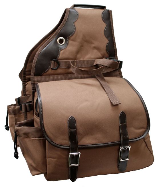 Nylon Saddle Bags collection image featuring #0110: Showman ® 600 denier deluxe insulated nylon saddle bag with flap over zippered bag with doub