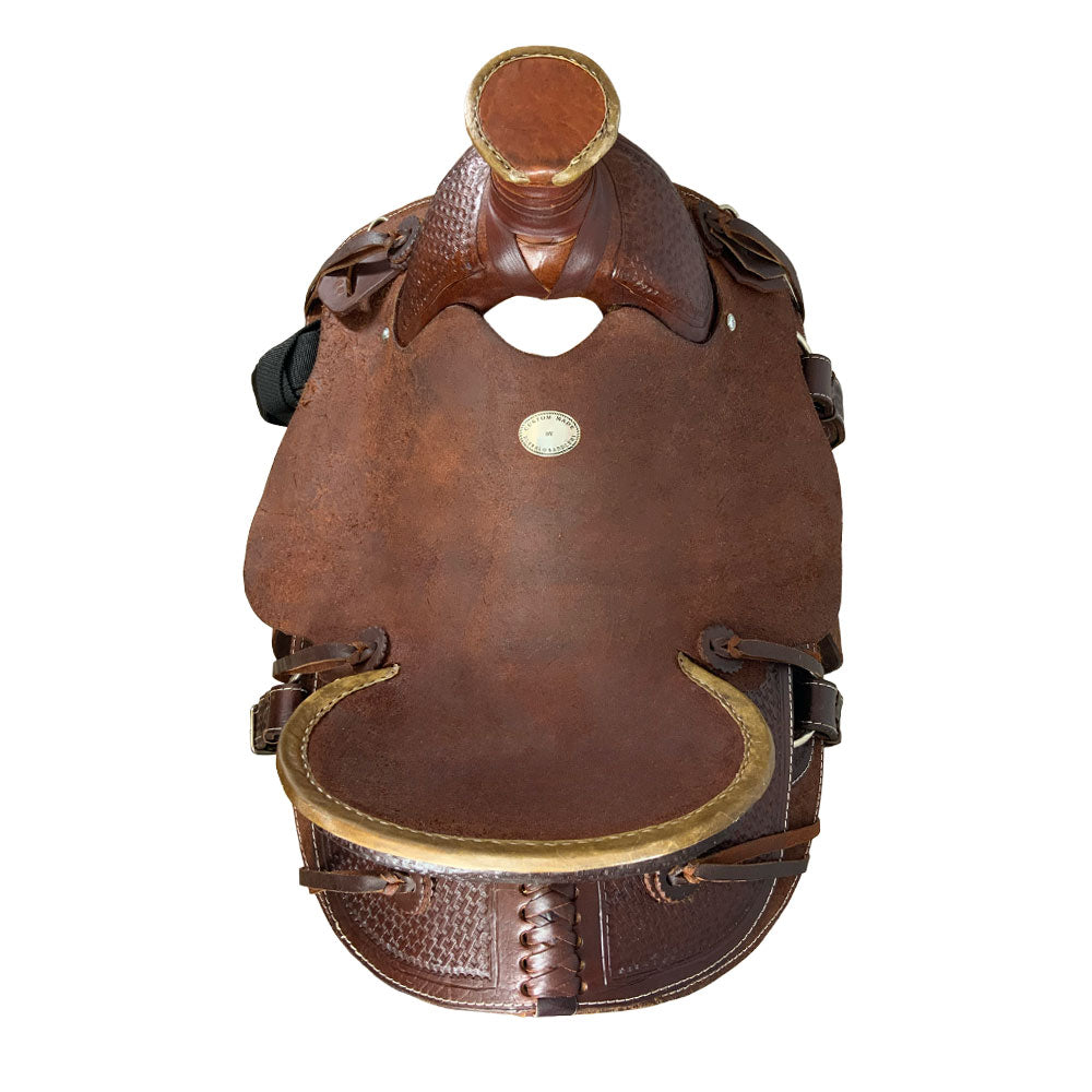 Buffalo Saddlery Rugged Outlaw Chocolate Roughout Roper Style Saddle - 16 Inch