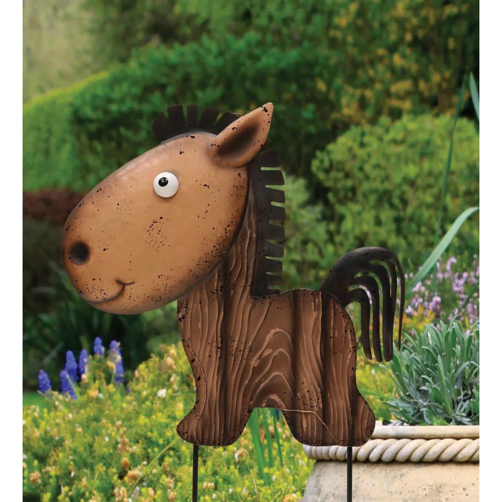 Whimsy Horse Decorative Metal Farm Stake