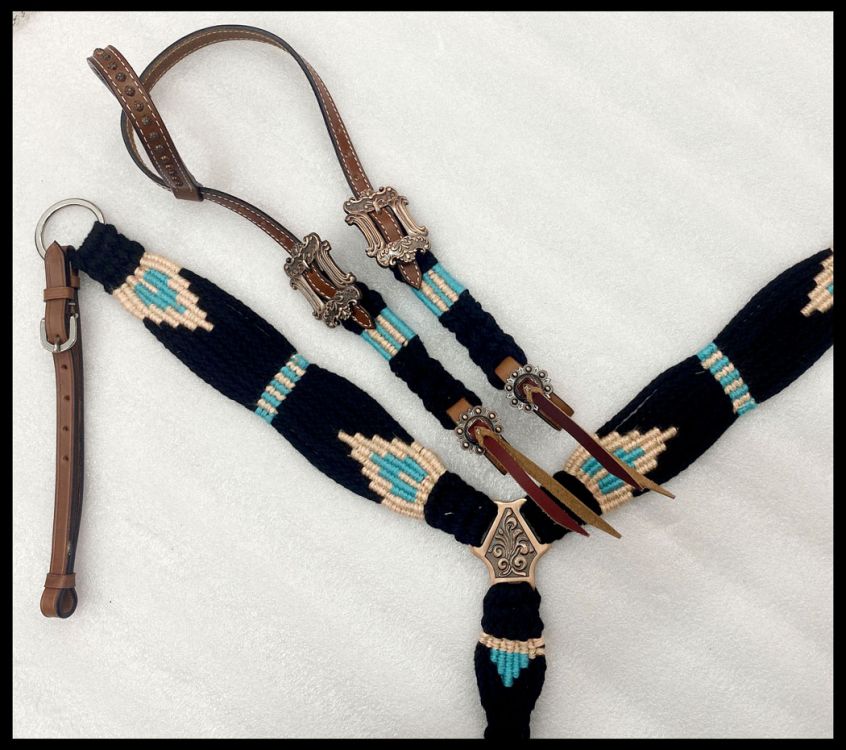 Showman Corded One Ear Headstall & Breast collar set