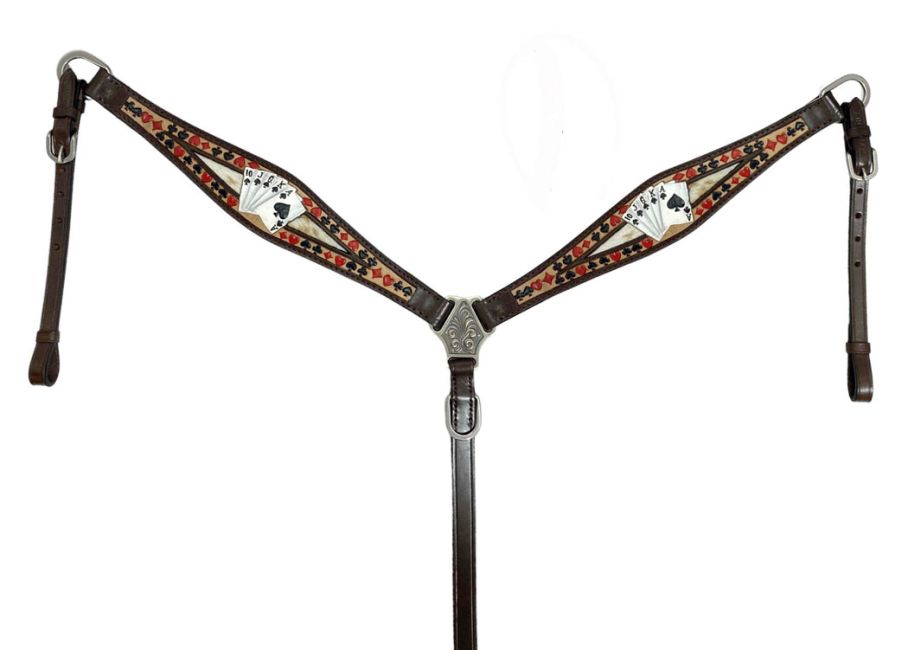 Showman 'Royal Flush' One Ear Headstall and Breast Collar Set