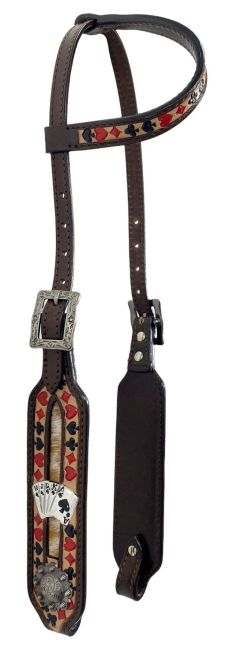 Showman 'Royal Flush' One Ear Headstall and Breast Collar Set