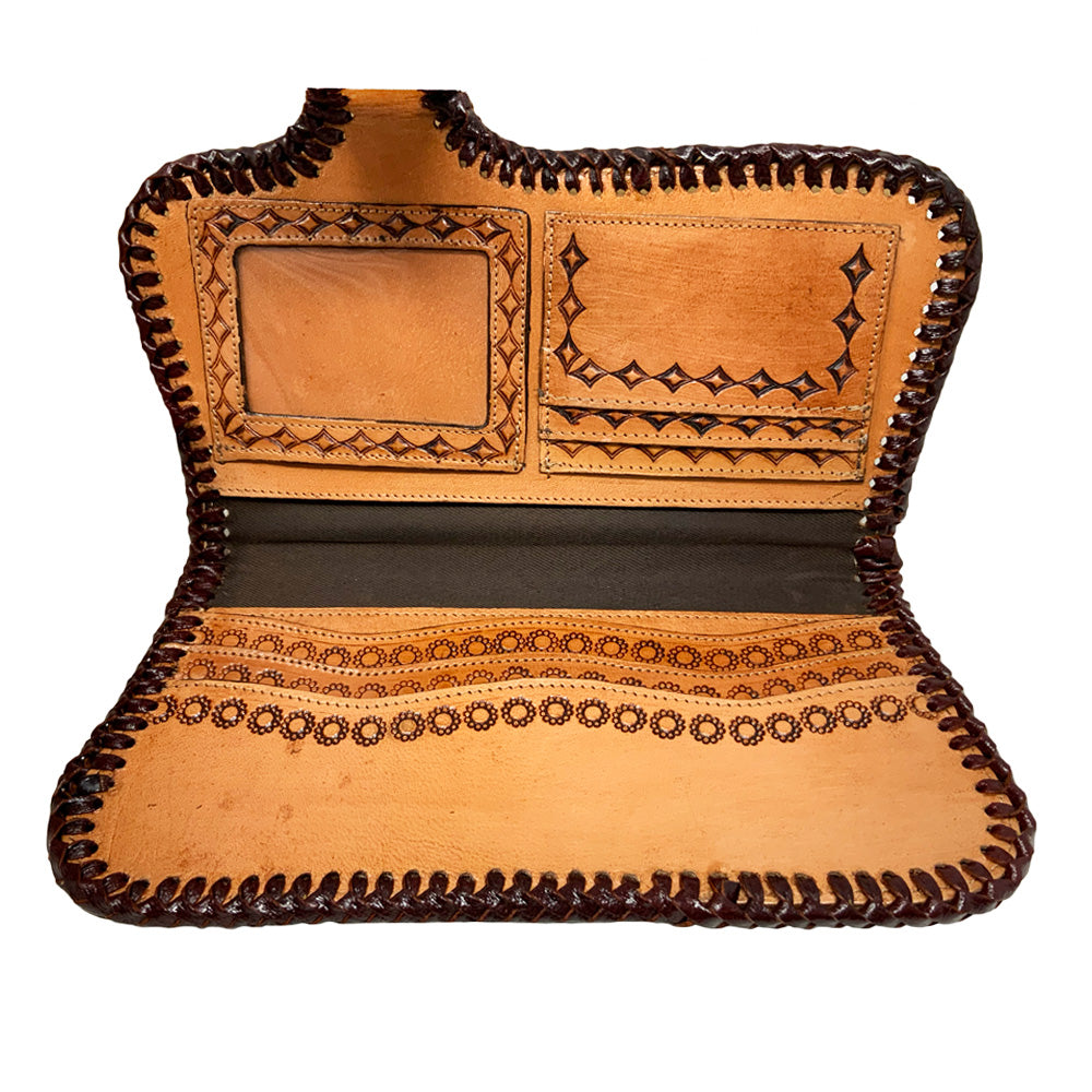 Showman Rustic Wildflower Tooled Wallet