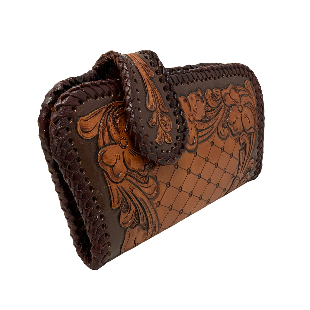 Showman Rustic Wildflower Tooled Wallet
