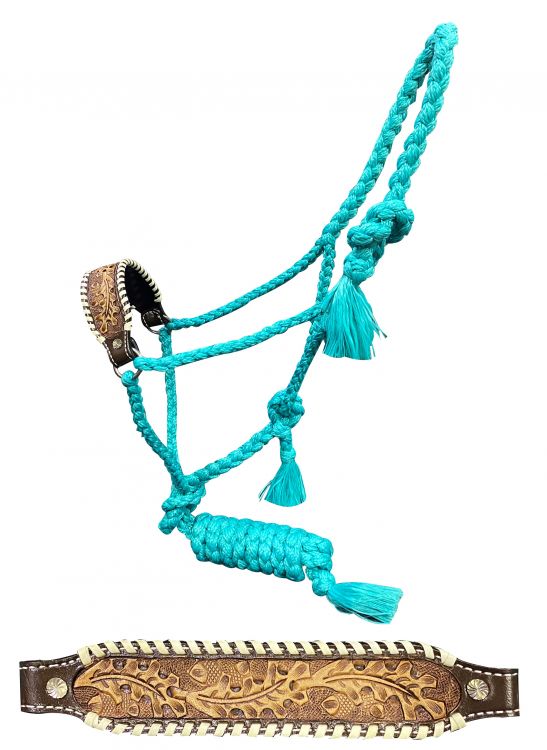 Showman® Woven white nylon mule tape halter main image 1
